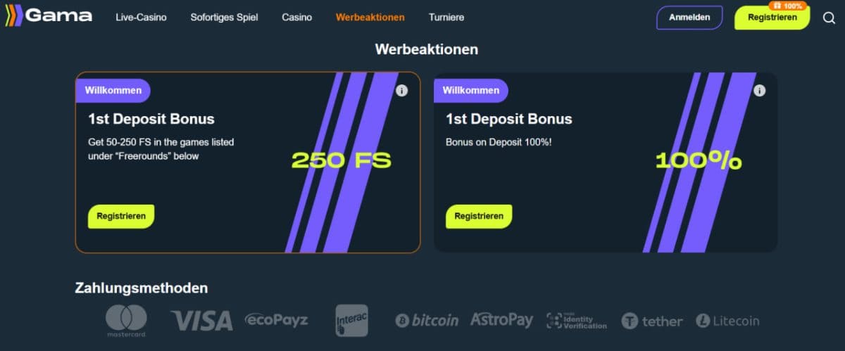 Gama Casino Boni – Welcome bis 450 € + Loot Boxes image 1